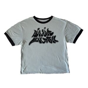 Billie Eilish Shirt Womens XL Sea Foam Green Graffiti Lash Music Pop Goth Grunge